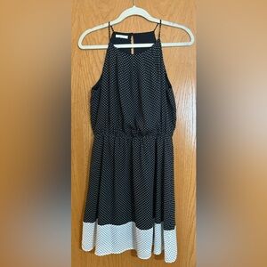 Maurice’s brand dress, size medium, black and white polka dot design.